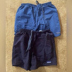 Patagonia 5” baggies size S. 2 pair 1 black 1 navy blue